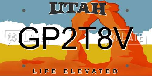 GP2T8V Utah License Plate