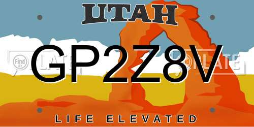 GP2Z8V Utah License Plate