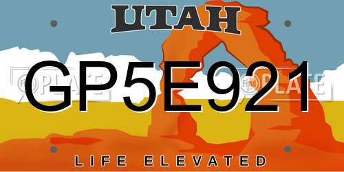 GP5E921 Utah License Plate
