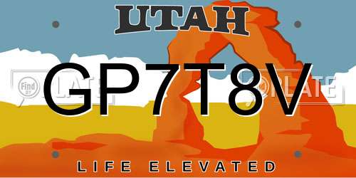 GP7T8V Utah License Plate