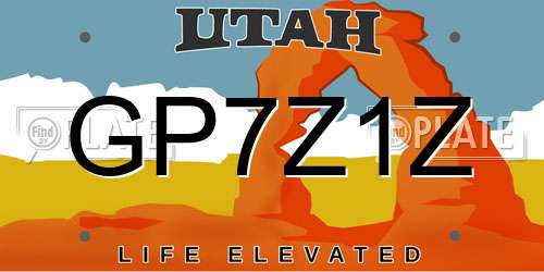 GP7Z1Z Utah License Plate