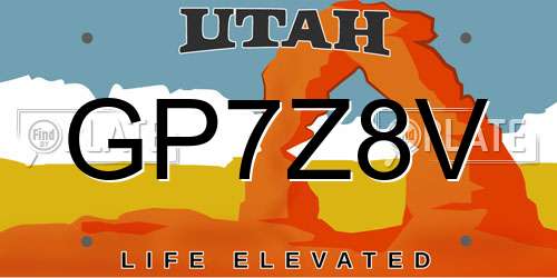 GP7Z8V Utah License Plate