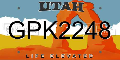 GPK2248 Utah License Plate
