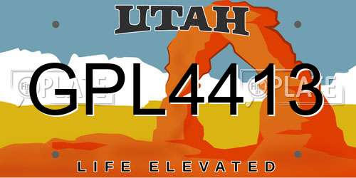 GPL4413 Utah License Plate