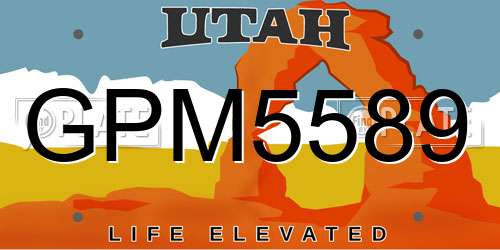 GPM5589 Utah License Plate
