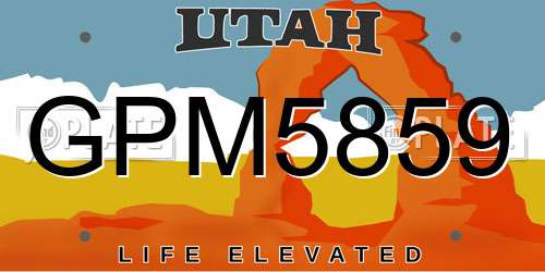 GPM5859 Utah License Plate