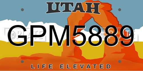 GPM5889 Utah License Plate
