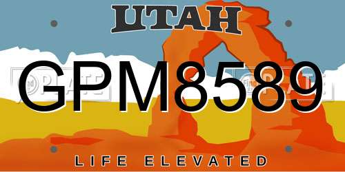 GPM8589 Utah License Plate
