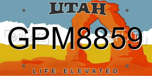 GPM8859 Utah License Plate