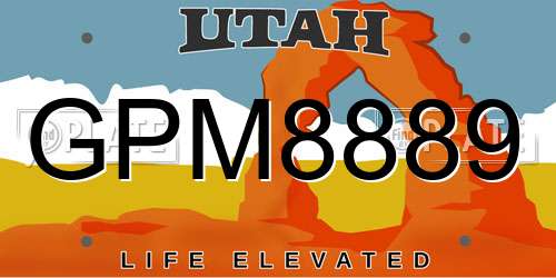 GPM8889 Utah License Plate