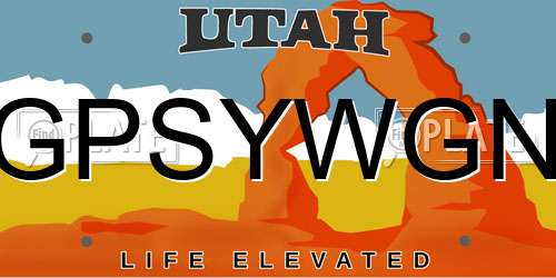 GPSYWGN Utah License Plate