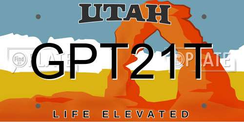 GPT21T Utah License Plate