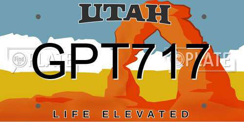 GPT717 Utah License Plate