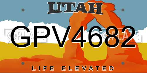 GPV4682 Utah License Plate