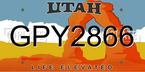 GPY2866 Utah License Plate