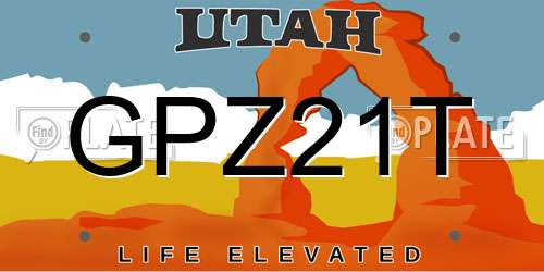 GPZ21T Utah License Plate