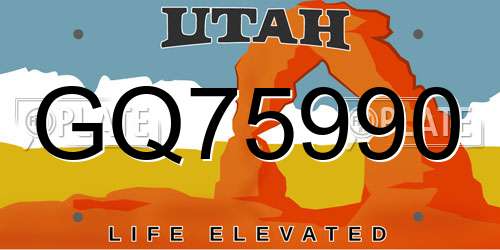 GQ75990 Utah License Plate