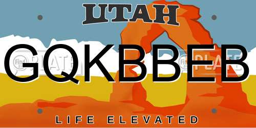 GQKBBEB Utah License Plate