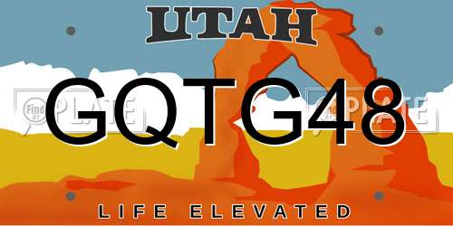 GQTG48 Utah License Plate