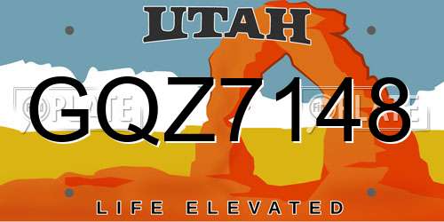 GQZ7148 Utah License Plate