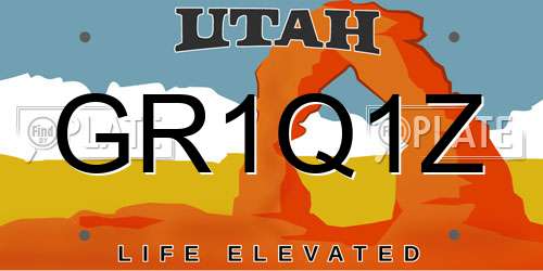 GR1Q1Z Utah License Plate