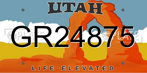 GR24875 Utah License Plate