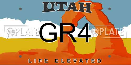 GR4 Utah License Plate