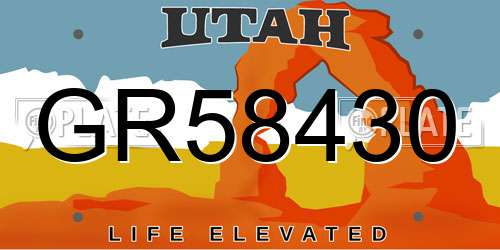 GR58430 Utah License Plate