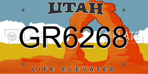 GR6268 Utah License Plate