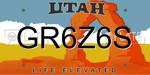 GR6Z6S Utah License Plate