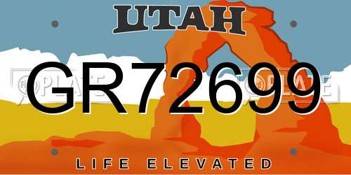 GR72699 Utah License Plate