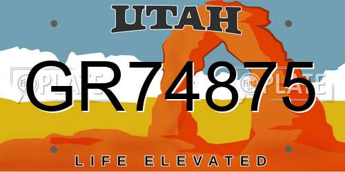 GR74875 Utah License Plate