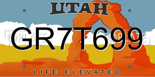 GR7T699 Utah License Plate