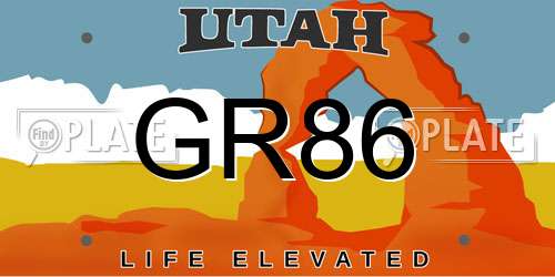 GR86 Utah License Plate
