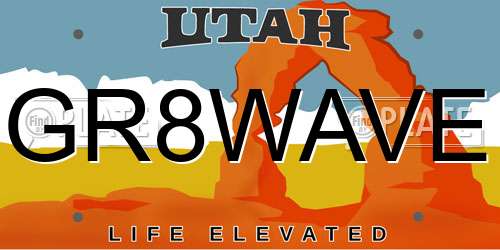 GR8WAVE Utah License Plate