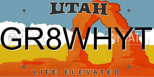 GR8WHYT Utah License Plate