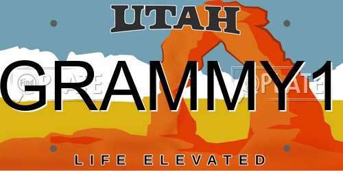 GRAMMY1 Utah License Plate