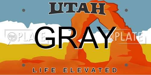 GRAY Utah License Plate