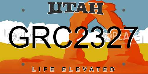 GRC2327 Utah License Plate
