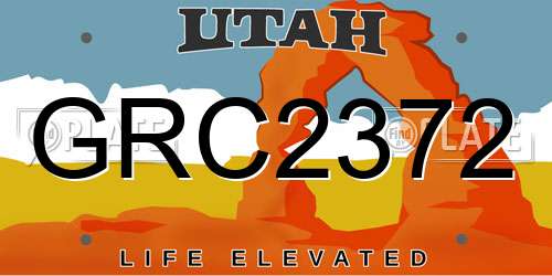 GRC2372 Utah License Plate