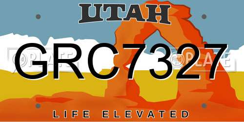 GRC7327 Utah License Plate