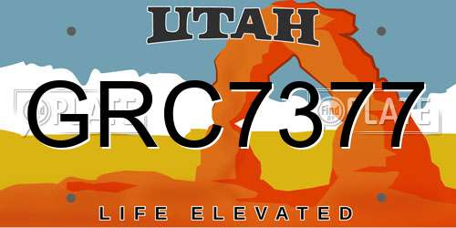GRC7377 Utah License Plate