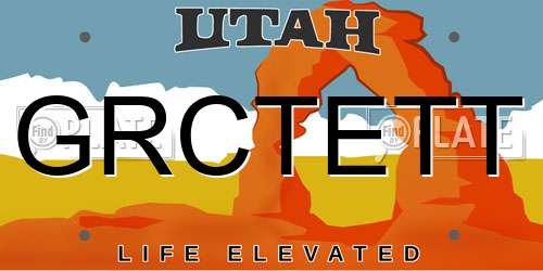 GRCTETT Utah License Plate