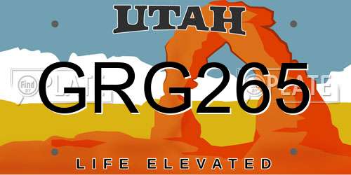 GRG265 Utah License Plate
