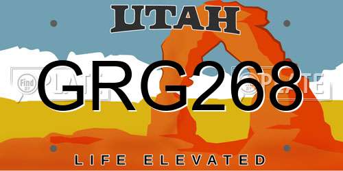 GRG268 Utah License Plate