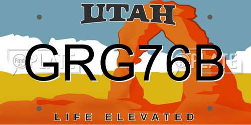 GRG76B Utah License Plate