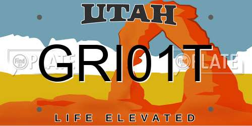 GRI01T Utah License Plate