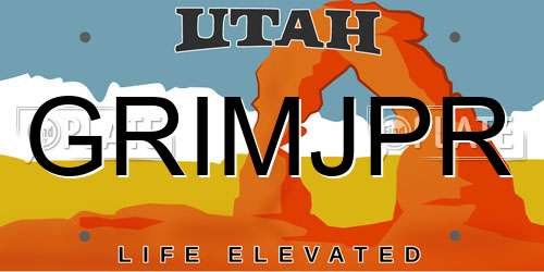 GRIMJPR Utah License Plate