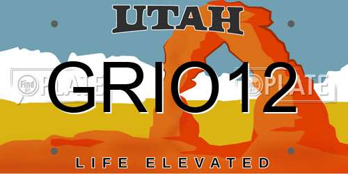GRIO12 Utah License Plate