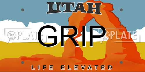 GRIP Utah License Plate